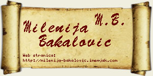 Milenija Bakalović vizit kartica
